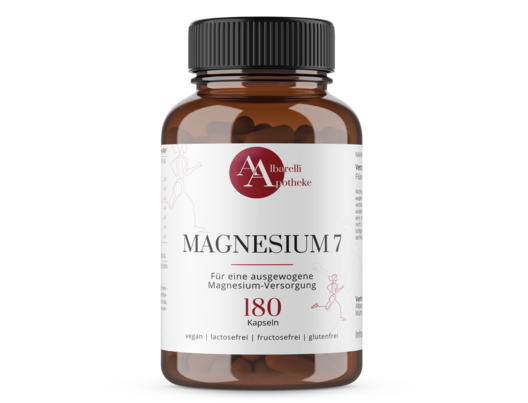Sie sehen eine Packung MAGNESIUM 7 KAPSELN 180ST, Produktbild: 01 MAGNESIUM 7 KAPSELN 180ST, A-Nr.: 8040393 - 01