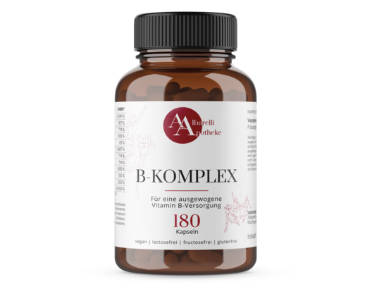 Sie sehen eine Packung B-KOMPLEX KAPSELN 180ST, Produktbild: 01 B-KOMPLEX KAPSELN 180ST, A-Nr.: 8040401 - 01