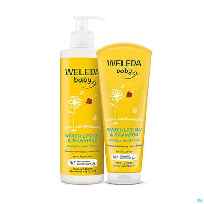 Sie sehen eine Packung Weleda Calendula Waschlotion +shampoon 200ml, Produktbild: 06 Weleda Calendula Waschlotion +shampoon 200ml, A-Nr.: 3190395 - 06