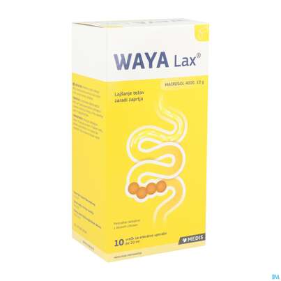 Sie sehen eine Packung Waya Lax Orale Lösung 20ml Makrogol 4000 Beute 10st, Produktbild: 02 Waya Lax Orale Lösung 20ml Makrogol 4000 Beute 10st, A-Nr.: 5885279 - 02