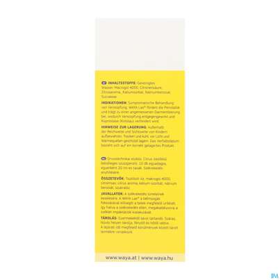 Sie sehen eine Packung Waya Lax Orale Lösung 20ml Makrogol 4000 Beute 10st, Produktbild: 03 Waya Lax Orale Lösung 20ml Makrogol 4000 Beute 10st, A-Nr.: 5885279 - 03