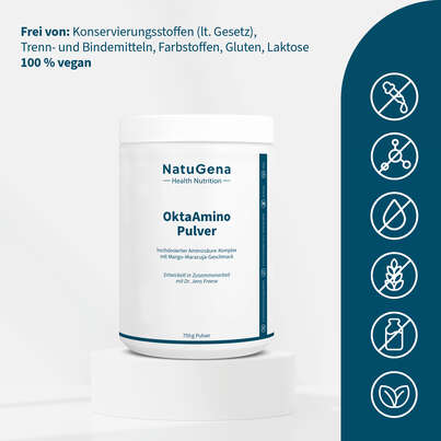 Sie sehen eine Packung NatuGena OktaAmino Pulver, Produktbild: 03 NatuGena OktaAmino Pulver, A-Nr.: 6036068 - 03