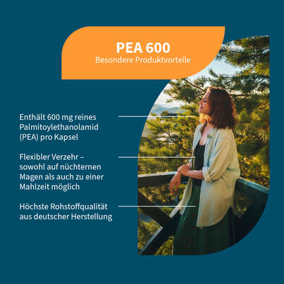 Sie sehen eine Packung NatuGena PEA 600 Kapseln, Produktbild: 02 NatuGena PEA 600 Kapseln, A-Nr.: 6036128 - 02