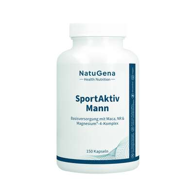 Sie sehen eine Packung NatuGena SportAktiv Mann Kapseln, Produktbild: 01 NatuGena SportAktiv Mann Kapseln, A-Nr.: 6036016 - 01