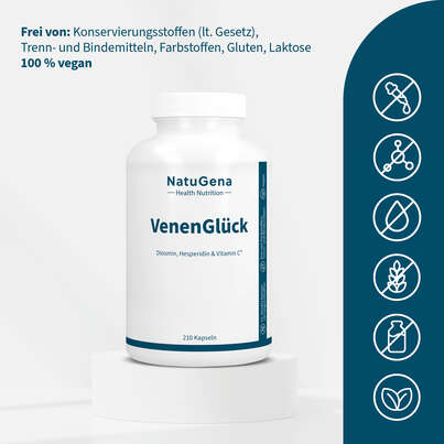Sie sehen eine Packung NatuGena VenenGlück Kapseln, Produktbild: 03 NatuGena VenenGlück Kapseln, A-Nr.: 6036039 - 03