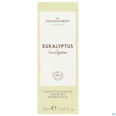 Sie sehen eine Packung Aetherische Oele Dr.eberhardt Bio Eukalyptus 80/85 10ml, Produktbild: 01 Aetherische Oele Dr.eberhardt Bio Eukalyptus 80/85 10ml, A-Nr.: 5765090 - 01