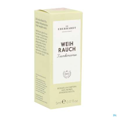 Sie sehen eine Packung Aetherische Oele Dr.eberhardt Bio Weihrauch 5ml, Produktbild: 02 Aetherische Oele Dr.eberhardt Bio Weihrauch 5ml, A-Nr.: 5765807 - 02