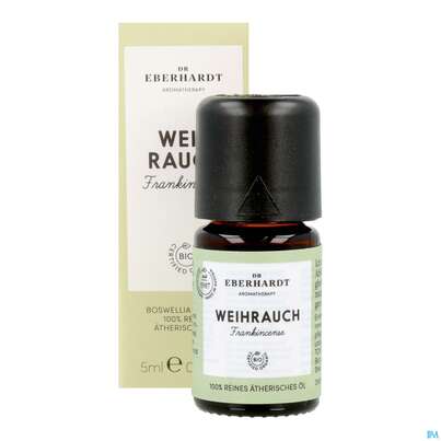 Sie sehen eine Packung Aetherische Oele Dr.eberhardt Bio Weihrauch 5ml, Produktbild: 12 Aetherische Oele Dr.eberhardt Bio Weihrauch 5ml, A-Nr.: 5765807 - 12