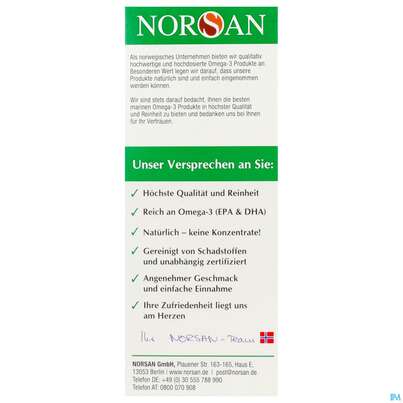 Sie sehen eine Packung Omega -3 Norsan Oel/vegan/epa/hochd. Orangengeschmack 100ml, Produktbild: 04 Omega -3 Norsan Oel/vegan/epa/hochd. Orangengeschmack 100ml, A-Nr.: 5948034 - 04