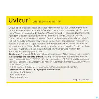Sie sehen eine Packung Uvicur Ueberzogene Tabl 40st, Produktbild: 04 Uvicur Ueberzogene Tabl 40st, A-Nr.: 5543372 - 04