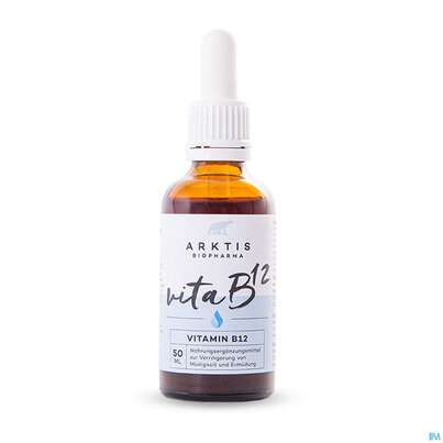 Sie sehen eine Packung Vitamin B12 Fluessig Arktis 50ml, Produktbild: 01 Vitamin B12 Fluessig Arktis 50ml, A-Nr.: 4750850 - 01