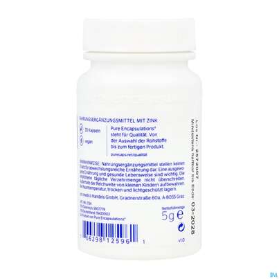 Zink Kapseln 15 Zinkpicolinat Pure Encapsulationsz13a 30st, A-Nr.: 5907779 - 03