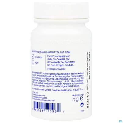 Zink Kapseln 15 Zinkpicolinat Pure Encapsulationsz13a 30st, A-Nr.: 5907779 - 04