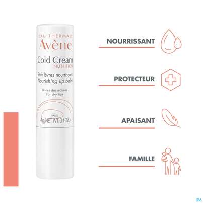 Sie sehen eine Packung Avene Cold Cream Lippenpflegestift Reichhaltig 4g, Produktbild: 14 Avene Cold Cream Lippenpflegestift Reichhaltig 4g, A-Nr.: 5596894 - 14