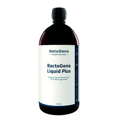 Sie sehen eine Packung NatuGena BactoGena Liquid Plus, Produktbild: 01 NatuGena BactoGena Liquid Plus, A-Nr.: 6139348 - 01