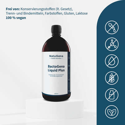 Sie sehen eine Packung NatuGena BactoGena Liquid Plus, Produktbild: 03 NatuGena BactoGena Liquid Plus, A-Nr.: 6139348 - 03