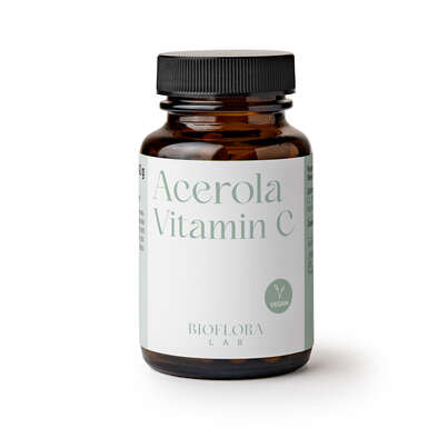 Sie sehen eine Packung Bioflora Lab Acerola Vit C Kapseln 60 ST, Produktbild: 01 Bioflora Lab Acerola Vit C Kapseln 60 ST, A-Nr.: 3148329 - 01