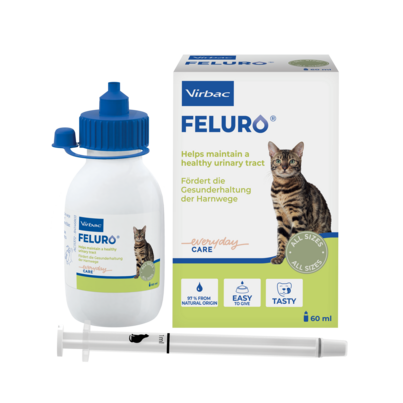 Sie sehen eine Packung Feluro - Diätergänzungsfuttermittel für Katzen, Produktbild: 01 Feluro - Diätergänzungsfuttermittel für Katzen, A-Nr.: 5422094 - 01
