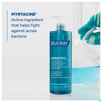 Sie sehen eine Packung Ducray Keracnyl Schäumendes Waschgel 400ml, Produktbild: 09 Ducray Keracnyl Schäumendes Waschgel 400ml, A-Nr.: 5564405 - 09