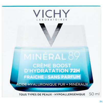 Sie sehen eine Packung Vichy Mineral 89 Creme Ohne Duftstoffe 50ml, Produktbild: 03 Vichy Mineral 89 Creme Ohne Duftstoffe 50ml, A-Nr.: 5667878 - 03