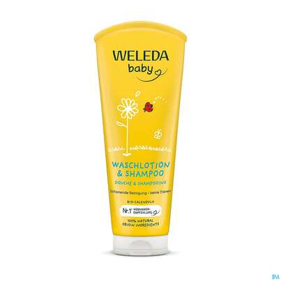 Sie sehen eine Packung Weleda Calendula Waschlotion +shampoon 200ml, Produktbild: 03 Weleda Calendula Waschlotion +shampoon 200ml, A-Nr.: 3190395 - 03