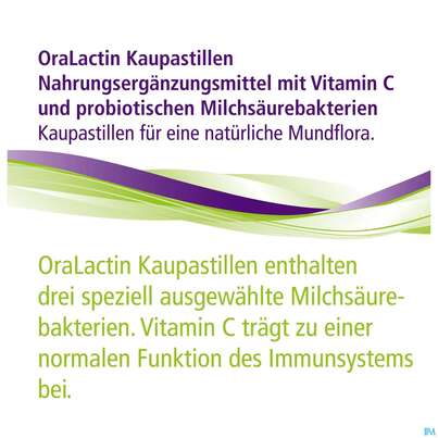 Sie sehen eine Packung Oralactin Orales Probiotikum Kaupastillen +vitamin C 30g, Produktbild: 07 Oralactin Orales Probiotikum Kaupastillen +vitamin C 30g, A-Nr.: 5750409 - 07