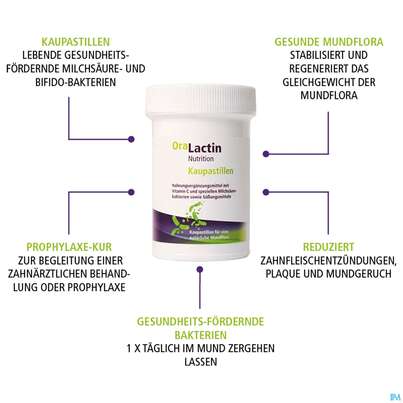 Sie sehen eine Packung Oralactin Orales Probiotikum Kaupastillen +vitamin C 30g, Produktbild: 11 Oralactin Orales Probiotikum Kaupastillen +vitamin C 30g, A-Nr.: 5750409 - 11