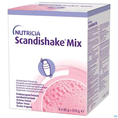 Sie sehen eine Packung Scandishake/85g Erdbeere Mix 6x6x8 36st, Produktbild: 02 Scandishake/85g Erdbeere Mix 6x6x8 36st, A-Nr.: 5437078 - 02