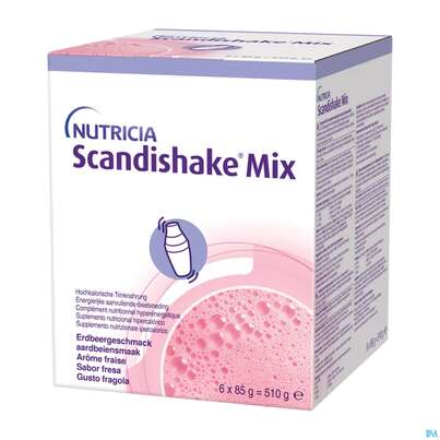 Sie sehen eine Packung Scandishake/85g Erdbeere Mix 6x6x8 36st, Produktbild: 03 Scandishake/85g Erdbeere Mix 6x6x8 36st, A-Nr.: 5437078 - 03