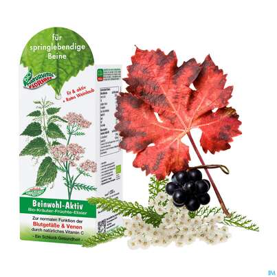 Sie sehen eine Packung Beinwohl Aktiv Kraeuterfit Elixier Bio Kraeuter Fruechte Alkoholfrei 330ml, Produktbild: 11 Beinwohl Aktiv Kraeuterfit Elixier Bio Kraeuter Fruechte Alkoholfrei 330ml, A-Nr.: 3961734 - 11