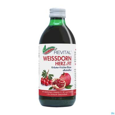 Weissdorn Herz+fit Granatapfel Revital Alkoholfrei Kraeuter Fruechte 330ml, A-Nr.: 3725790 - 03
