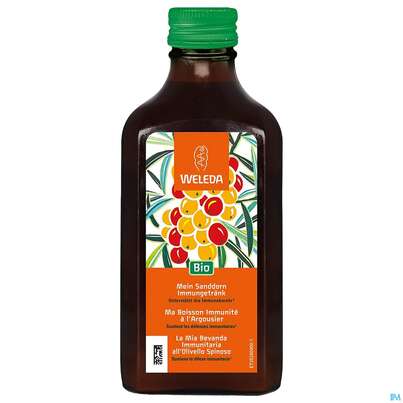 Sie sehen eine Packung Weleda Mein Sanddorn Immungetraenk 200ml, Produktbild: 03 Weleda Mein Sanddorn Immungetraenk 200ml, A-Nr.: 5829111 - 03