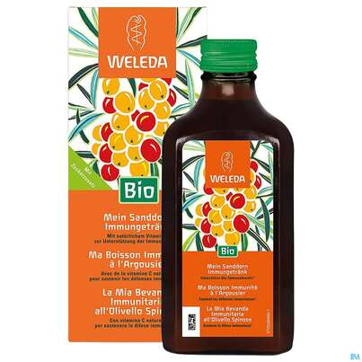 Sie sehen eine Packung Weleda Mein Sanddorn Immungetraenk 200ml, Produktbild: 04 Weleda Mein Sanddorn Immungetraenk 200ml, A-Nr.: 5829111 - 04