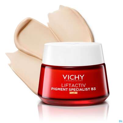 Sie sehen eine Packung Vichy Liftactiv B3 Anti-pigmentflecken Creme Lsf50 50ml, Produktbild: 18 Vichy Liftactiv B3 Anti-pigmentflecken Creme Lsf50 50ml, A-Nr.: 5662504 - 18