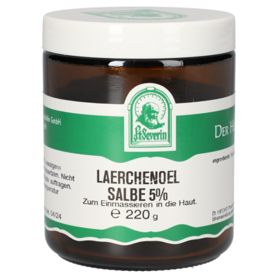 Sie sehen eine Packung LAERCHENOEL SALBE 5% 220 G, Produktbild: 01 LAERCHENOEL SALBE 5% 220 G, A-Nr.: 5357936 - 01