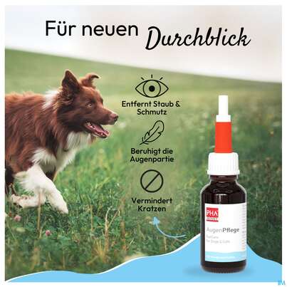 Sie sehen eine Packung Veterinaerprodukte Pha Augenpflege Hund +katze Lösung 20ml, Produktbild: 09 Veterinaerprodukte Pha Augenpflege Hund +katze Lösung 20ml, A-Nr.: 4996798 - 09