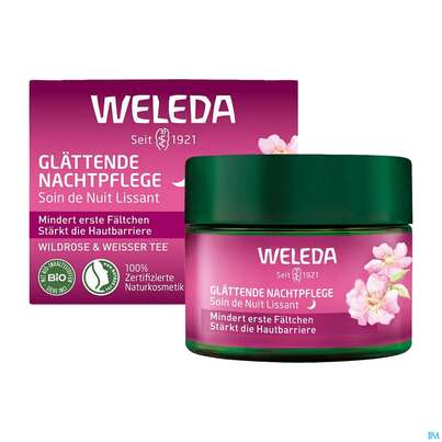 Sie sehen eine Packung Weleda Wildrose/+weisser Tee Glaettende Nachtpflege 40ml, Produktbild: 07 Weleda Wildrose/+weisser Tee Glaettende Nachtpflege 40ml, A-Nr.: 5838179 - 07