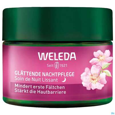 Sie sehen eine Packung Weleda Wildrose/+weisser Tee Glaettende Nachtpflege 40ml, Produktbild: 08 Weleda Wildrose/+weisser Tee Glaettende Nachtpflege 40ml, A-Nr.: 5838179 - 08