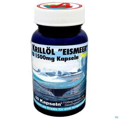 Sie sehen eine Packung Krill Oel Kapseln 1500mg Eismeer 60st, Produktbild: 02 Krill Oel Kapseln 1500mg Eismeer 60st, A-Nr.: 5405121 - 02
