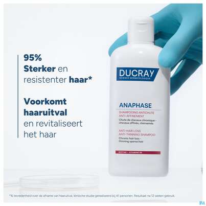 Sie sehen eine Packung Ducray Anaphase+ Ergänzungs-shampoo Gegen Haarausfall 200ml, Produktbild: 32 Ducray Anaphase+ Ergänzungs-shampoo Gegen Haarausfall 200ml, A-Nr.: 4541046 - 32