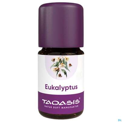 Sie sehen eine Packung Aetherische Oele Taoasis Bio Eucalyptus 5ml, Produktbild: 01 Aetherische Oele Taoasis Bio Eucalyptus 5ml, A-Nr.: 3163406 - 01