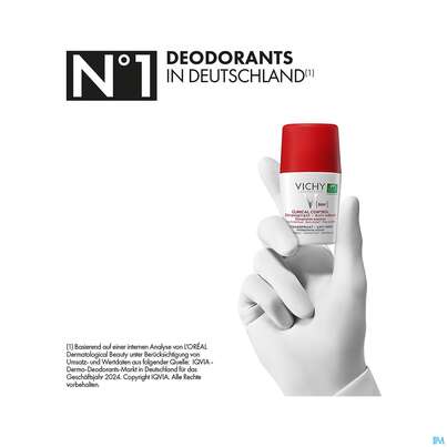 Sie sehen eine Packung Vichy Deodorant Antitranspirant/roll-on Clinical Contr 96h 50ml, Produktbild: 12 Vichy Deodorant Antitranspirant/roll-on Clinical Contr 96h 50ml, A-Nr.: 5571575 - 12