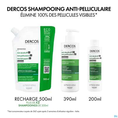 Sie sehen eine Packung Shampoon Vichy/dercos Anti-schuppen Pflege Fettiges Haar 390ml, Produktbild: 14 Shampoon Vichy/dercos Anti-schuppen Pflege Fettiges Haar 390ml, A-Nr.: 4491874 - 14