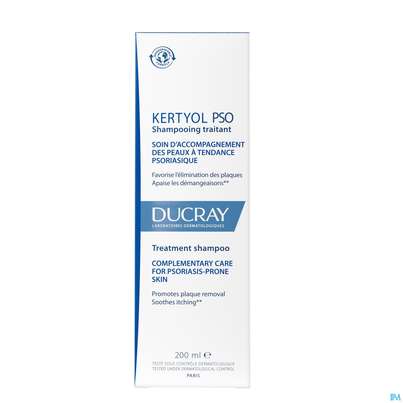 Sie sehen eine Packung Shampoon Ducray Kertyol P.s.o. 200ml, Produktbild: 04 Shampoon Ducray Kertyol P.s.o. 200ml, A-Nr.: 5596919 - 04