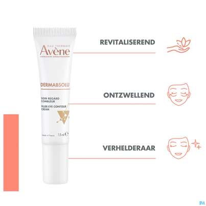 Sie sehen eine Packung Avene Dermabsolu Augenpflege 15ml, Produktbild: 12 Avene Dermabsolu Augenpflege 15ml, A-Nr.: 4949907 - 12