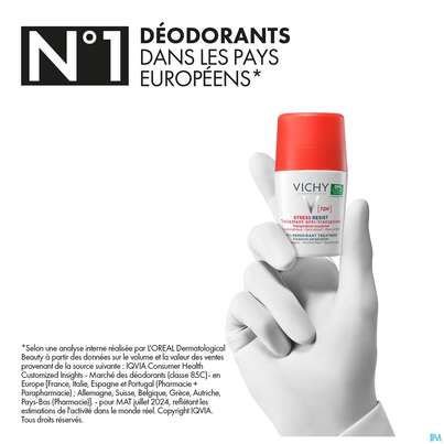 Sie sehen eine Packung Vichy Deodorant Stress Resist 72h 50ml, Produktbild: 05 Vichy Deodorant Stress Resist 72h 50ml, A-Nr.: 4406006 - 05