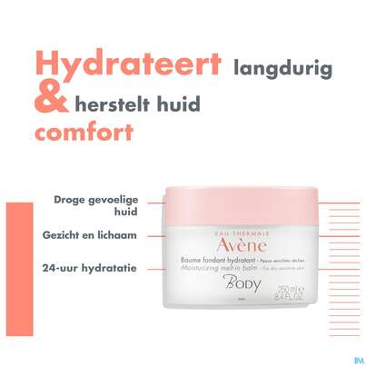 Sie sehen eine Packung Avène Body Feuchtigkeitsspendender Balsam 250ml, Produktbild: 18 Avène Body Feuchtigkeitsspendender Balsam 250ml, A-Nr.: 4763605 - 18