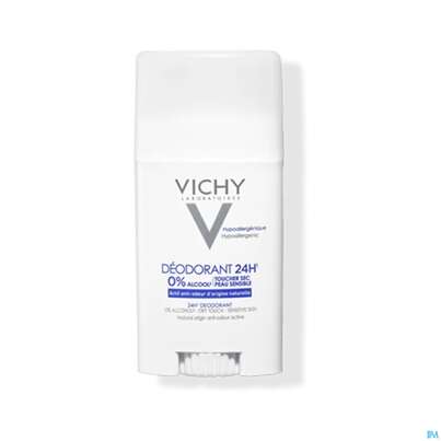 Sie sehen eine Packung Vichy Deo/stick/neu Hautberuhigend Ohne Aluminiumsalze 40ml, Produktbild: 03 Vichy Deo/stick/neu Hautberuhigend Ohne Aluminiumsalze 40ml, A-Nr.: 3724365 - 03