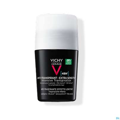 Sie sehen eine Packung Vichy Homme Deodorant Empfindl.haut 48h 50ml, Produktbild: 03 Vichy Homme Deodorant Empfindl.haut 48h 50ml, A-Nr.: 3724394 - 03