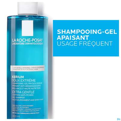 Sie sehen eine Packung Shampoon La Roche Posay Kerium Extrem Mild 400ml, Produktbild: 07 Shampoon La Roche Posay Kerium Extrem Mild 400ml, A-Nr.: 4195472 - 07